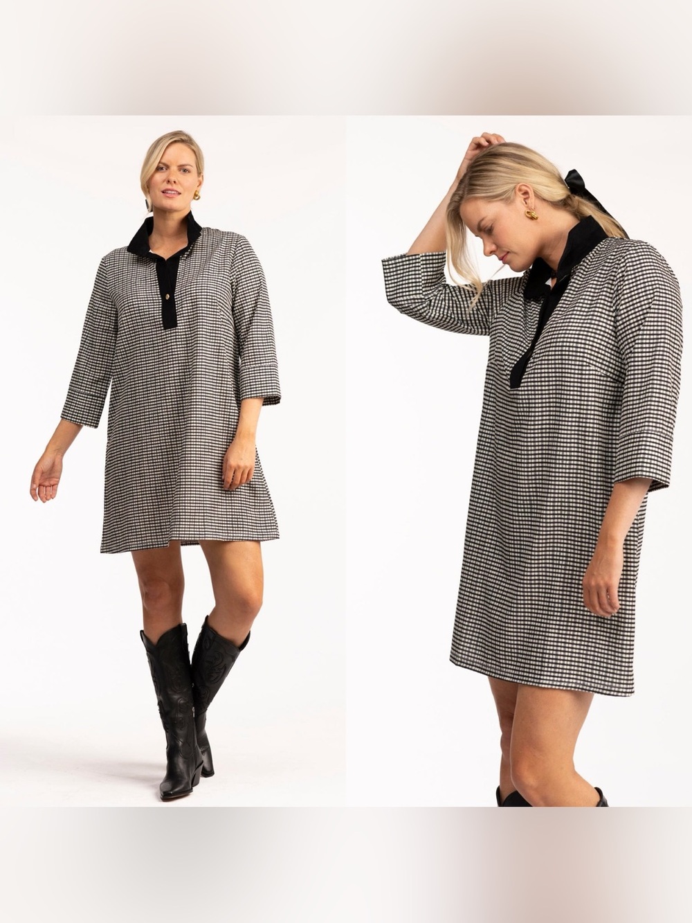 New SMITH & QUINN Sz Md THE SOPHIA, FRENCH GINGHAM Polo Shirt Dress